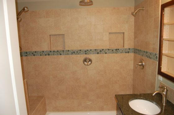 Bronze Tiled Bathroom Shower